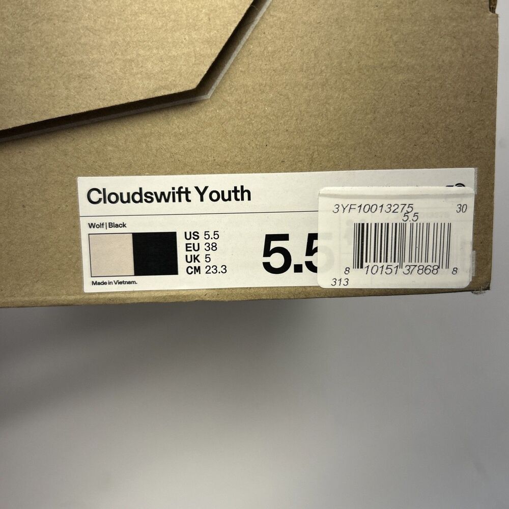 On Cloud Cloudswift Youth or Women Wolf Black Size 5.5 New in Box - Picture 9 of 9